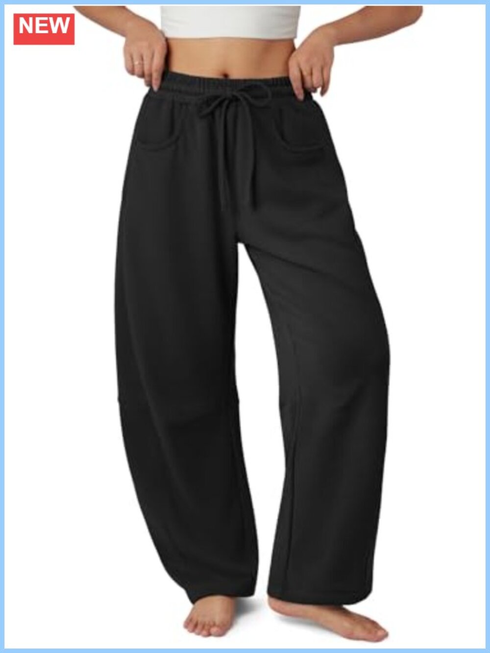 Barrel Leg Sweatpants Womens Wide Leg Baggy Lounge Casual Pants